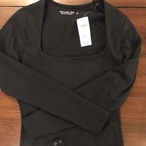 NWT A&F Long-Sleeve Squareneck Bodysuit